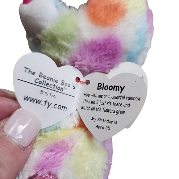 Ty Beanie Boos Bloomy The Easter Bunny Glitter Eyes 9" Medium - Picture 8 of 11